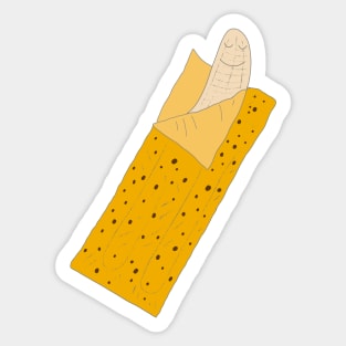 Banana in a Sleeping Bag Sticker